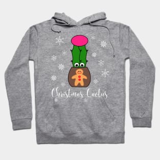 Christmas Cactus - Hybrid Cactus In Gingerbread Man Pot Hoodie